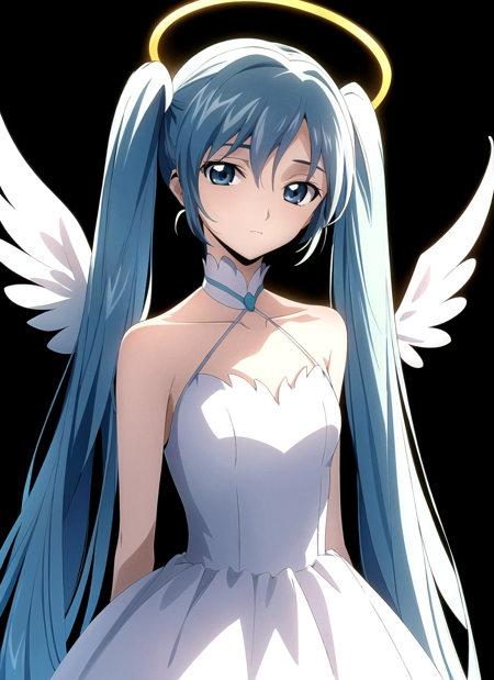 3978531540-2594346749-codeGeass , masterpiece, best quality, hatsune miku, white gown, angel, angel wings, golden halo, dark background, upper body, (.png